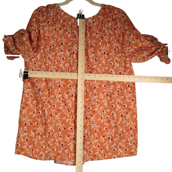 Isabel Maternity Blouse Womens Large Floral Textured Square Neck 3/4 Sleeve Top - Picture 8 of 12